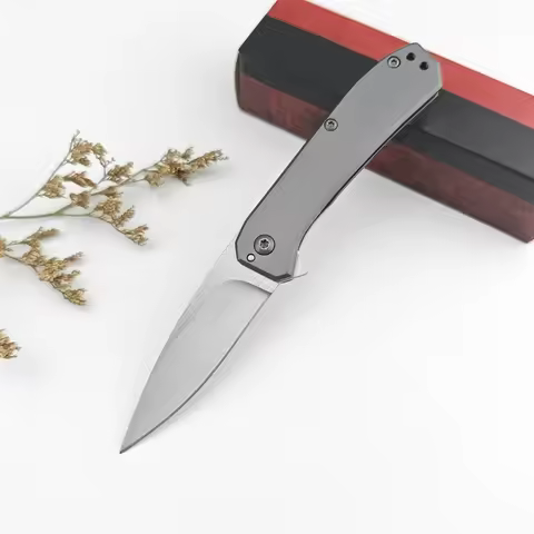 KS 3870 Amplitude Assisted Flipper Knife 8Cr13Mov Blade 420 Steel Gray Handle Self-defense Utility H