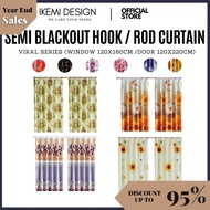 #LAH1 C3-C122 IKEMI LANGSIR PINTU TINGKAP / CURTAIN WINDOW  /  TINGKAP / / PINTU / Semi Blackout Rea