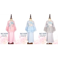 J&Y  Baju Raya 2023 PEPLUM KURUNG RAYA Kanak Budak Perempuan Pink Grey Baby Blue