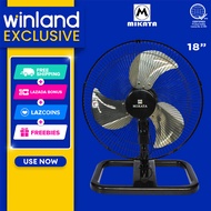 Mikata by Winland 18inches Ground Fan/Electric Fan 65W (3-Metal Blade) MIK-1820-GFS(BLK)