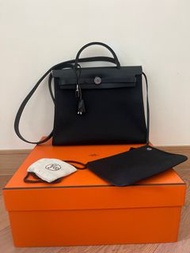 Hermes- Herbag Zip Leather and Toile 31
