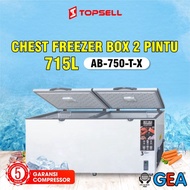 Freezer Box Gea 2 Pintu AB-750T-X Chest Freezer 715 Liter Gratis