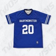 Asa Babymonster Drip Baemon Monstiez Fanmade Kpop Vintage Jersey T-Shirt Cetakan Penuh Tersuai