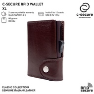 C-SECURE [พร้อมส่ง] กระเป๋าใส่บัตร กระเป๋าสตางค์ กระเป๋าใส่การ์ด RFID รุ่นหนังวัวแท้ ขนาด XL C-SECUR