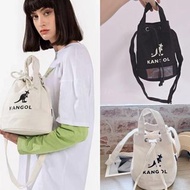 韓國預訂 Kangol Logo 水桶包 2色選 抽繩手拎斜挎袋