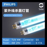 T5 UV Philips 4W 6in T5 TUV Germicidal Fluorescent Tube (Sold in Pair). 135mm 16mm diameter Suitable for most baby sterilizer Haenim and Xiao mi. 8000 average hours Authentic Philips made in Poland. UVc Ultra violet light