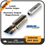 1 PACKAGE OF RACING CAR EXHAUST WITH FULL BASS SOUND GAHAR 5ZIGEN BLUE FIRE + ORIGINAL RESONATOR