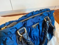 Prada 藍色 經典尼龍高菲包 手提包/側背包