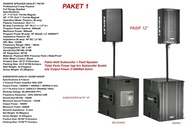 Paket 2 unit speaker pasif ASHLEY 12 inch dan 2 subwoofer aktif 18inch