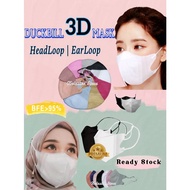 3D Mask (MASk/SAFE)Adult Earloop/headloop Premium Face Mask 3D Dewasa 5D duckbill V-mask monogram