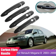 สติกเกอร์สไตล์ภายนอกรถฝาครอบมือจับประตูคาร์บอนไฟเบอร์สำหรับ Renault Megane 2 MK2 2003 2004 2005 2006 2007 2008