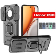 For Honor X9D 5G 2026 Phone Case Armor Ring Casing HonorX9D Holder Soft Hard PC Bracket Push Camera 