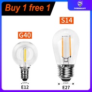 6Pcs G40/S14 LED Replacement Bulbs 1W/2W E12/E27 Screw Base Shatterproof Energy-Saving String Light 