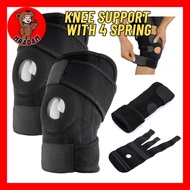 SUPPORT LUTUT SAKIT - Adjustable 4 Spring Knee Support Protect Guard Lutut Sokongan Guard Sukan Lutut Kaki Sokongan