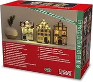 Konstsmide 4308-000 LED Fibre Optic House, Set of 3, Combinable, with 6 Hour Timer, 14 Amber Diodes,