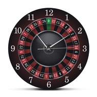 Poker Roulette Silent Non Ticking Las Vegas Game Room Wall Art Decor Timepiece Clock Watch Gambg Cas