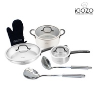iGOZO Elite 304 Stainless Steel Saucepan Casserole Frypan Cookware