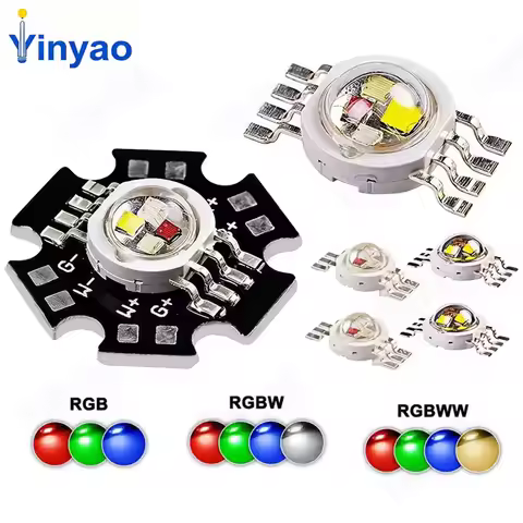 10Pcs LED RGB RGBW RGBWW 3W 9W 12W High Power Bead 4pin 6pin 8pin Chip Lights Beads Installed 20mm S