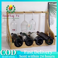 Bamboo Wine Rack with Glass Holder Ornaments Wood Wine Glass Holder Haning Shelf Goblet