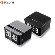 Kisonli Wireless Bluetooth Speaker Alarm Clock Display Card Reception Intelligent Bass BTSpeakerHuil