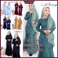 Catalyn Mini Kurung Moden Lace Baju Putih Nikah Tunang Konvo Kahwin  Bridesmaid Wedding Dress Muslim