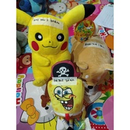 Live soft toys 25/12 - pokimon, SpongeBob & bboba