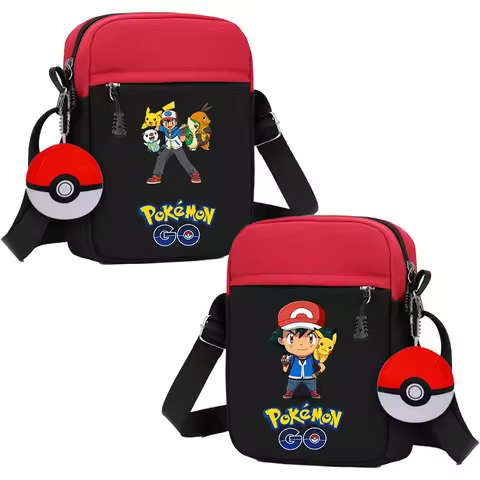 Pokemoned Shoulder Bag for Women Men Anime Crossbody Bag Boy Girl Cartoon Canvas Square Messager Wom