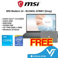 100% Genuine MSI MODERN 14 B11MOL-678MY/B10MW-664MY/442MY Laptop (Intel Core i5-10210U,8GB RAM,512GB