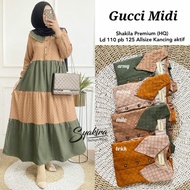 Guci Midi Dress/Baju Wanita/Gamis/Baju Muslim