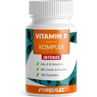 Vitamin B Komplex hochdosiert - 180 Tabletten - alle 8 B-Vitamine (B1, B2, B3, B5, B6, B7, B9, B12)