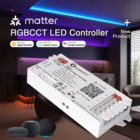 GLEDOPTO Matter RGBCCT LED Controller for Analog PWM LED Strip APP Voice Control RGB Lights Apple Ho