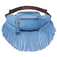 Solene Fringe Waist bag for women with Multi Zipper Pockets