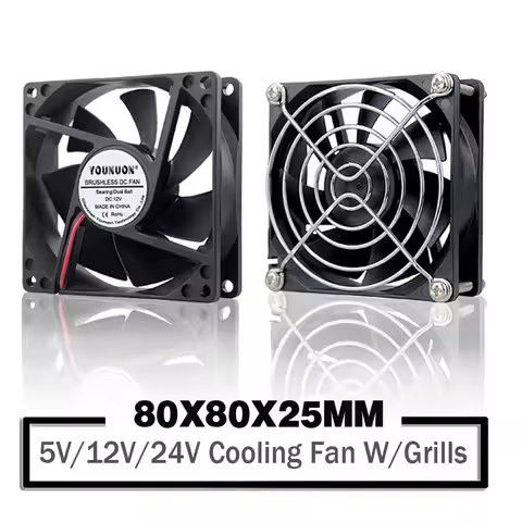DC 5V 12V 24V 80mm 8025 Cooling Fan 80x80x25mm Cooler Fans PC Case CPU Brushless Cooler 8cm Sleeve/D