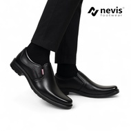 NEVIS Men's Formal Shoes Marco Jumbo BIG Size 39-45 Black Leather Loafers