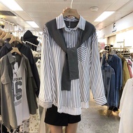 Striped Shirt Leisure Design Wear