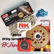 RS150 RSX150 415 RK ORING REAR  SPROCKET SETS RK ORING GOLD CHAIN HARDEN STEEL