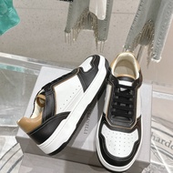 E4IB Men's Shoes Men's Leather Stitching Low-Top British Casual Sneakers Trendy Shoes