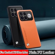 Plain Pu Leather Phone Case for Redmi K90 Pro Max Matte Bumper Shockproof Silicone Camera Protection