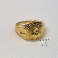 Ready Cincin Pria Emas Kuning Mas Asli Kadar 700 70% Model Burung