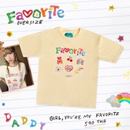 DADDY | Favorite T-Shirt Over Size Bright Yellow Cute Screen Print