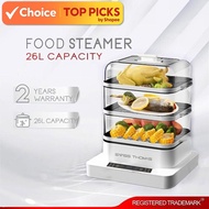 Swiss Thomas 3 Tier Multi-Function Electric Steamer with Transparent Cover 26L