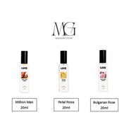 MAISON GIOR EDP INTENSE PERFUME 20ML BUNDLE-MILLION MAN, BULGARIAN ROSE,PETAL POISE 3IN1 SET