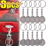 Stainless Steel Supermarket Token Keychain Durable Corrosion-Resistant | Compact 7.5x2.5cm Silver Ke