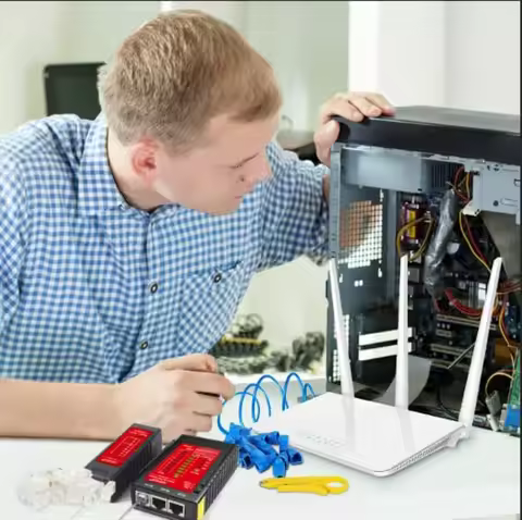 NF-468CS Network Cable Tester, RJ45/RJ11/CAT5/CAT6/CAT5e/CAT6A/CAT7/POE Testing UTP/STP Continuity T