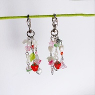 GANTUNGAN Keychain Beads Strawberry Bag Keychain Strawberry Beads Keychain Cute Bag Accessories