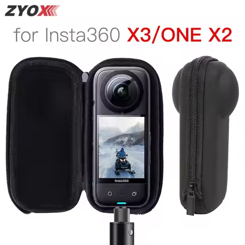 Mini Storage Case for Insta360 X3 / X2 Sport Camera Protector Portable Storage Case PU Bag for Insta