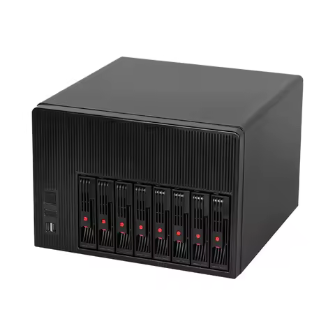NAS Mini PC Intel N100 4/6/8-Bays 2.5/3.5 inch HDDs DDR5 RAM M.2 NVMe SSD 3x Ethernet Type-C TF Card