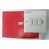 UMS 3 gang 1 way flush switch 10AX 250V sirim approved UMB6280941