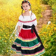United Nations Mexico Girl Costume Mexican Dress Cosplay for Girls Traditional Dress For Kids