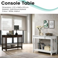 CONSOLE TABLE / SOLID WOOD WHITE/WALNUT/LIVING HALL TABLE/MEJA CONSOLE/